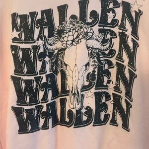 NWOT Morgan Wallen Graphic Crew Neck Sweatshirt with Skull and Floral Design